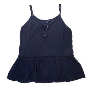 American Eagle Navy Spaghetti Strap Boho Top